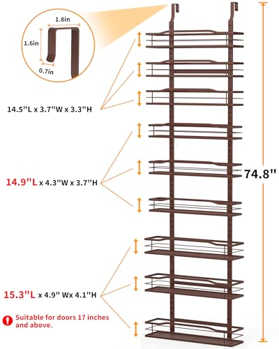 Bronze 9 Tier Over The Door Pantry Organizer (9-Tier Standard / Bronze)