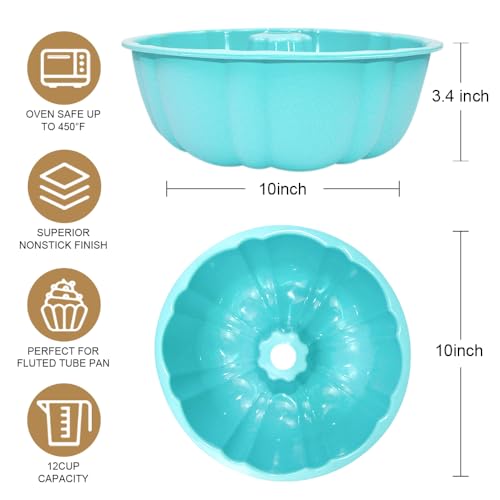 10 Inch Round Silicone Cake Pan (Blue / 1 Pack)