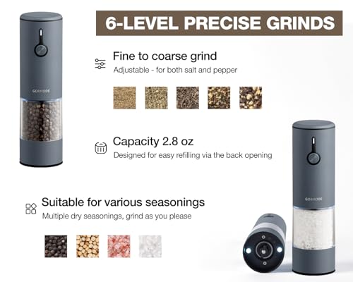 Stainless Steel Electric Salt and Pepper Grinder Set