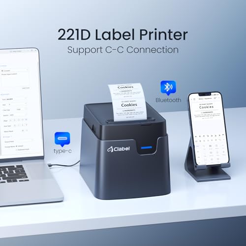 2 Inch Desktop Bluetooth Barcode Label Printer for Small Business (Soft Black / 2Inch)