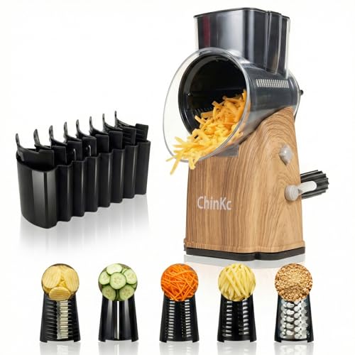 Upgrade Rotary Cheese Grater Shredder with Handle (015)