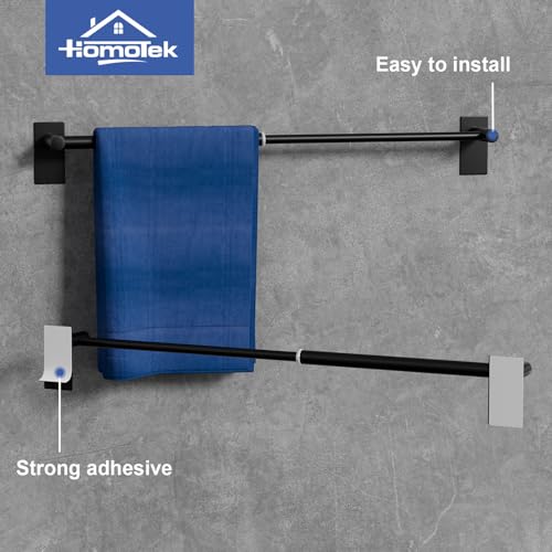 Adjustable AdhesiveTowel Bar 2 Pack (2 Pack / Economical-self-adhesive-matte Black)