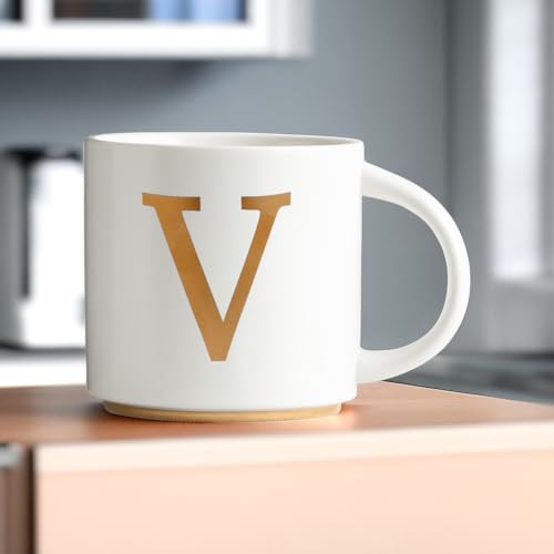 Monogram Ceramic Mugs (gold-V)
