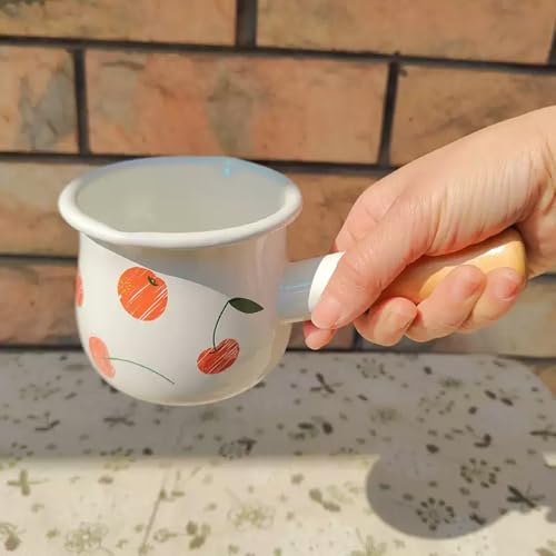 Enamel Milk Pot (Cherry)
