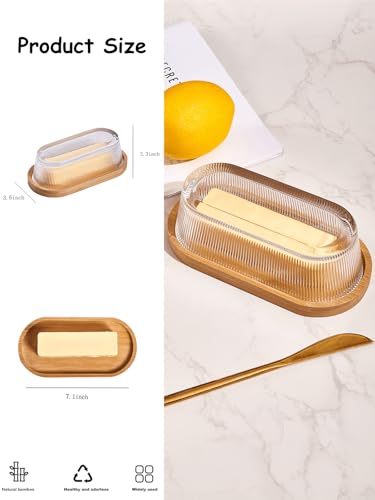 butter dish with lid (7.1"L x 3.6"W x 2.3"H - Bamboo)