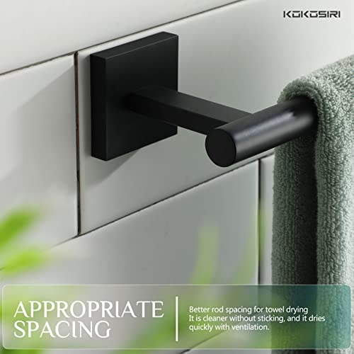 Towel Bar Matte Black Bathroom Hardware Hand Towel Rails Wall Mounted Kitchen Toilet Cabinet Paper Holder (Matte Black / 1 Pack)