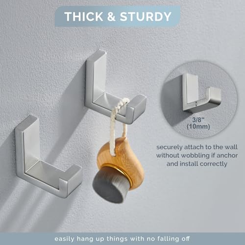 Towel Hooks Brushed Nickel (4 Pack / Brushed Nickel)