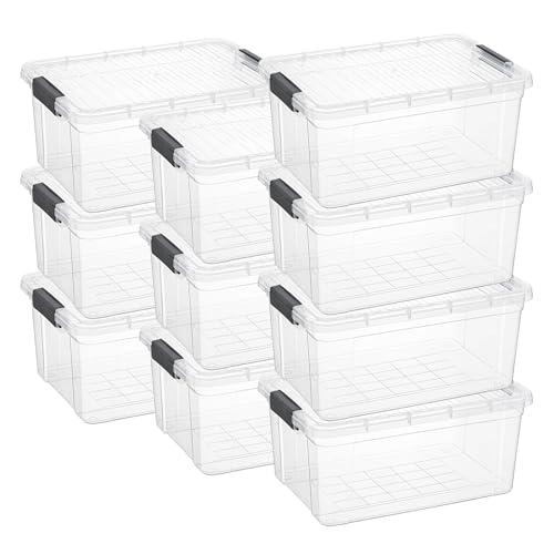 36 Quart Clear Plastic Storage Boxes with Lids (36 Quart)