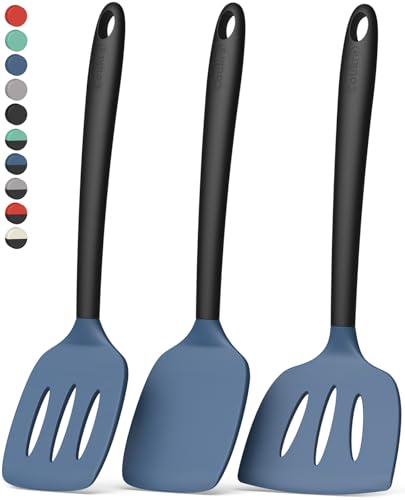 3 Pack Silicone Spatula Set (DarkBlueBlack)