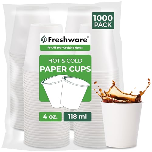Coffee Cups 4 oz [1000 Pack] Disposable Paper Cups for Mouthwash Cups (4 oz)
