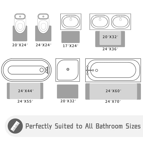 Bathroom Rugs Non Slip Washable 32x20 Inch