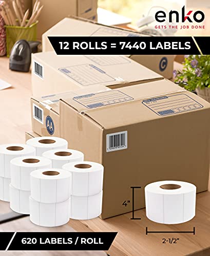 4 x 2-1/2 in 12 Rolls | 7440 Direct Thermal Address Labels (12 Rolls - 7,440 Labels)