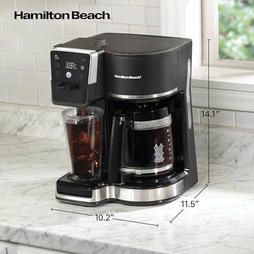 2 Way Drip Coffee Maker & Single Serve Coffee Machine (12 Cup / Black)