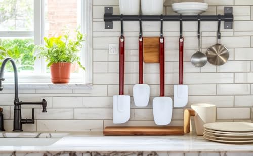 14 INCH Silicone Spatulas Heat Resistant Heavy Duty Rubber Spatulas Commercial Spatulas Set for Kitchen Use Silicone Cooking Utensils Sets of 2 (14 inch)