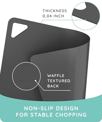 Cutting Board Alternative for Kitchen (Graphite / Charcoal / Gray / 15"L x 12"W)