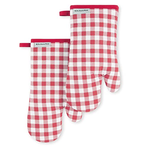 Gingham Oven Mitt 2 (Passion Red / 7"x13")