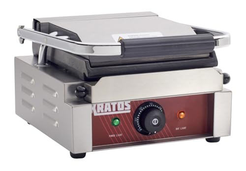 Commercial Electric Panini Sandwich Grill with Smooth Plates (Small w/ Smooth Plates)