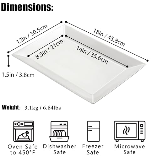 18" x 12" Large Serving Platters Set of 2 (2 Count)
