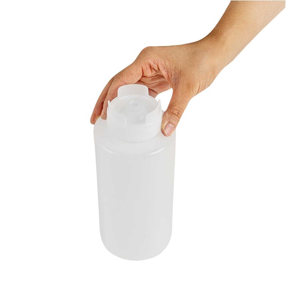 32oz. FIFO Inverted Plastic Squeeze Bottle with Refill and Dispensing Lids