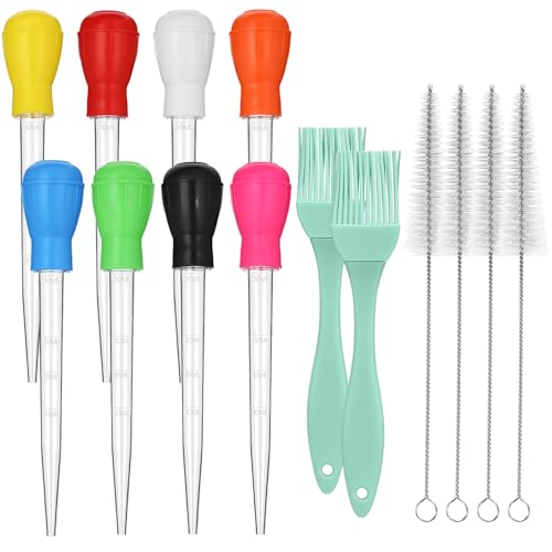 14 Pcs Large Turkey Baster Set for Cooking (Classic Color)