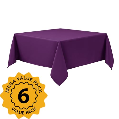 10 Pack Purple Tablecloths for Rectangle Tables (Purple / 70x120 In, 10 Pack)
