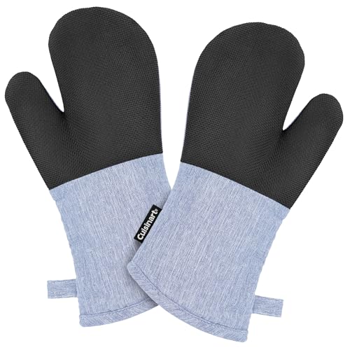 Cuisinart Chambray Kitchen Oven Mitts (Light Blue)