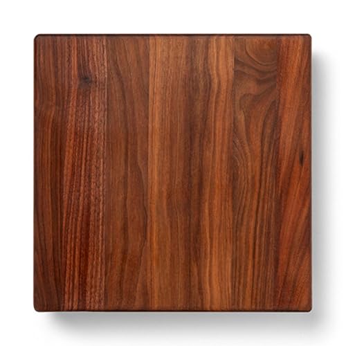 B Series Square Wooden Walnut Cutting Board 12”x12” (12"L x 12"W / Walnut with Wood Feet)