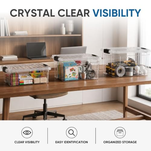 7.4 Quart Clear Plastic Storage Bin with Lid (7.4 Qt)