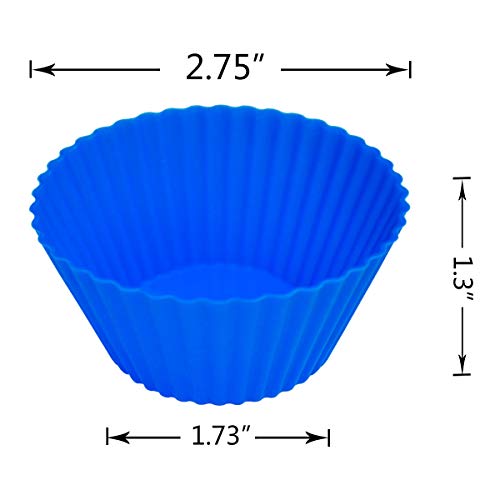 24 Pack Silicone Baking Cups Reusable Muffin Liners Non (Rainbow)