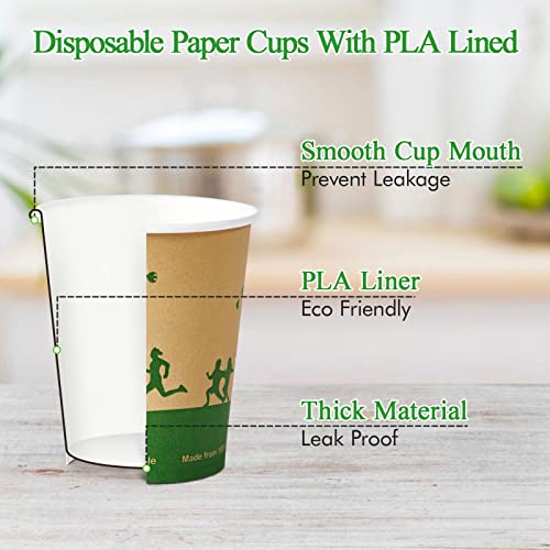 8 oz Compostable Paper Coffee Cups with PLA Lined (8oz-300)
