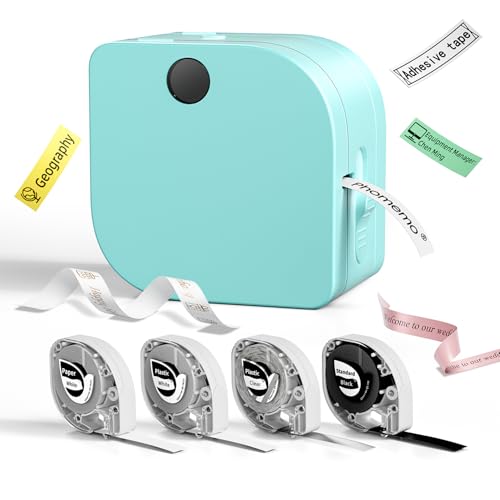 P12 Label Maker Machine with 4 Tapes (1 Printer+4 Label Tape / Green)