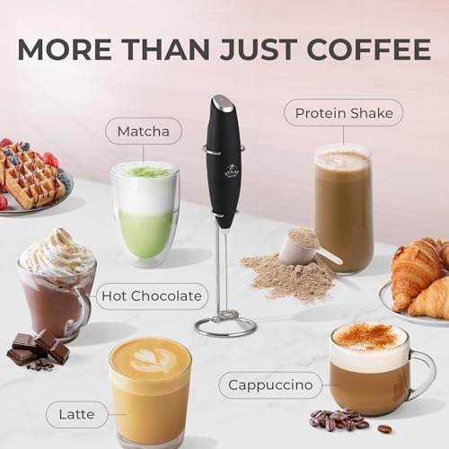 Zulay Premium Gift Milk Frother Set (Heritage Black / Gift Box Frother)