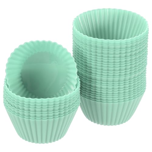36Pcs Silicone Cupcake Liners (Nordic Green / 2.8")