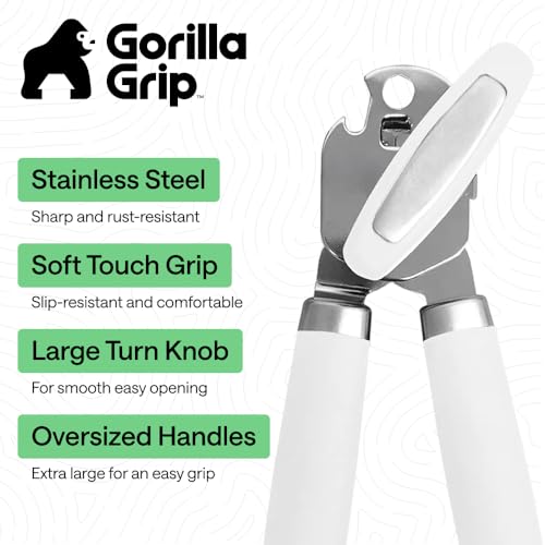 Upgraded Model Stainless Steel Manual Can Opener (White)