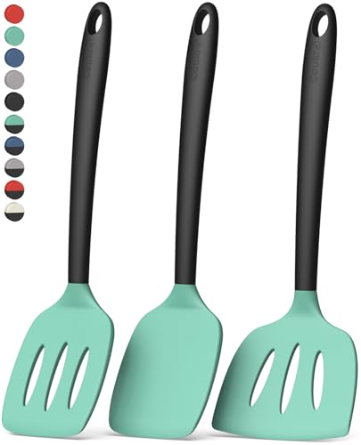 3 Pack Silicone Spatula Set (AquaGreenBlack)