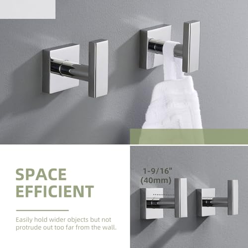 Towel Hooks for Bathroom (Polished Chrome)