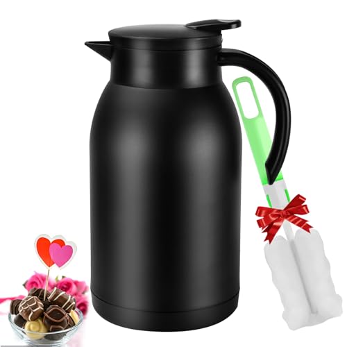 Stainless Steel Thermal Coffee Carafe Dispenser (40oz,Black / 40 Ounces)