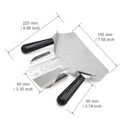 Stainless Steel French Fry Bagger Scoop Dual Handle for Popcorn