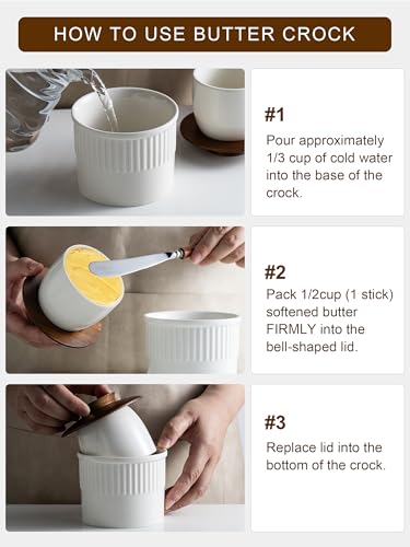 Ceramic Butter Dish With Lid (Cream White / Leaf-3.94"dia)