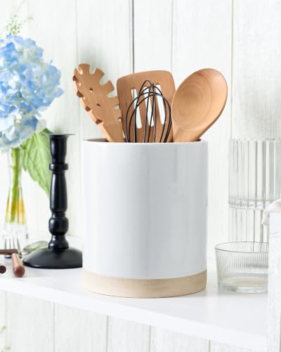 Ceramic Utensil Holder (White)
