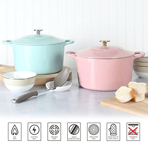 Gatwick 7 Quart Enamel Cast Iron Dutch Oven (Martha Blue / 7-Quart)