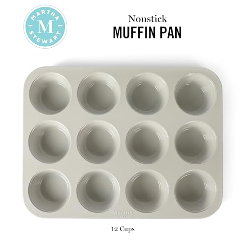 Gallen 12 Cup Nonstick Carbon Steel Muffin and Cupcake Pan (Cool Gray / 12 Cup Muffin Pan)