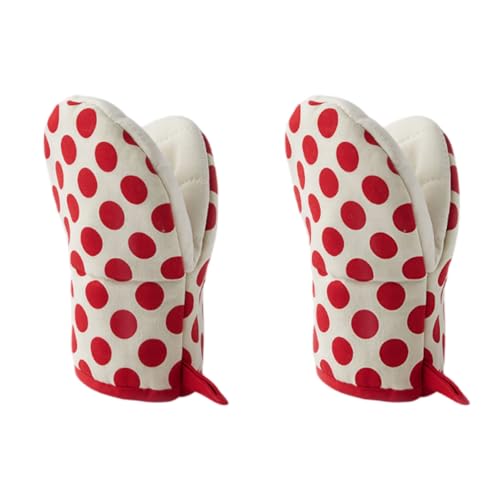 1 Pair Mini Oven Mitts (Dotred)