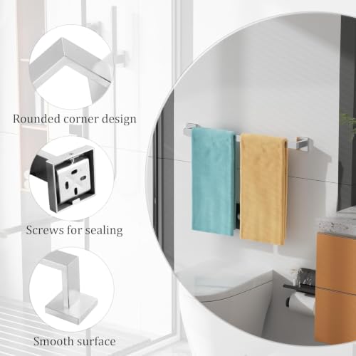 24 Inch Towel Bar for Bathroom Wall Mounted (Single 24 Inch(Assemble) / Brushed Nickel)