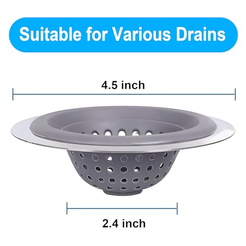 2 Pack Kitchen Sink Drain Strainer Silicone Stainless (2 Count)