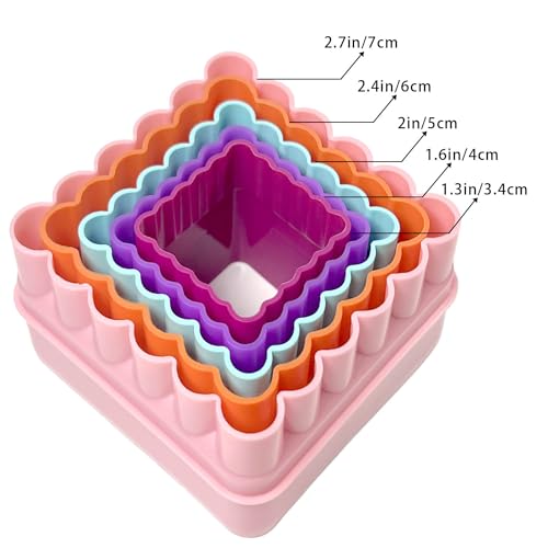 Cookie Biscuit Cutter Set (Square Shaped, 5 Pack)