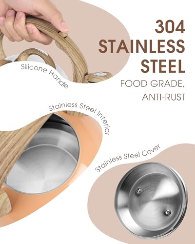 2.1 Qt Whistling Tea Kettle for Stovetop with Heat (Peachy)