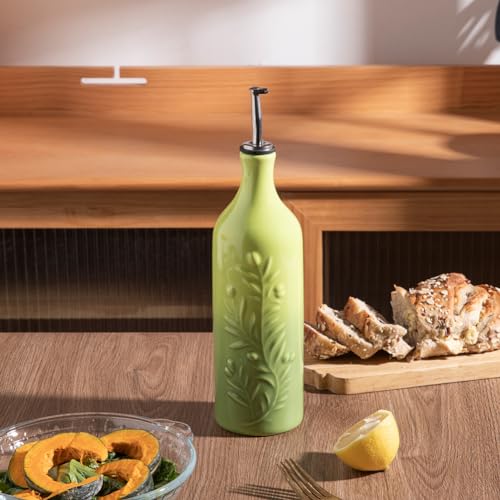 Sweejar Large Olive Oil Dispenser Bottle (Gradient Green / Patterned styles)