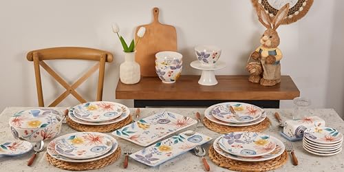Blossom Symphony Ceramic 14 inch Rectangular Serving Platter (Blossom Symphony)
