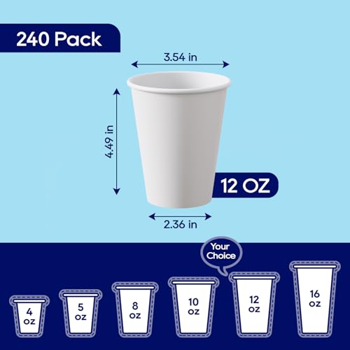 240 Pack 12 oz Disposable Paper Coffee Cup (12oz-240)
